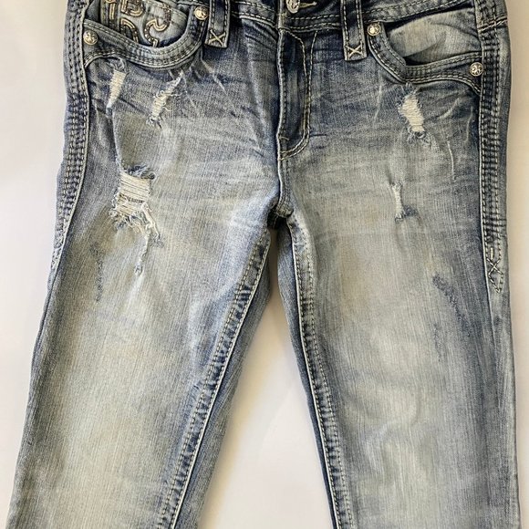 Rock Revivial 2 Pairs Ladies Jeans Size 29/8 Easy Crop & Skinny Blue - Picture 6 of 6